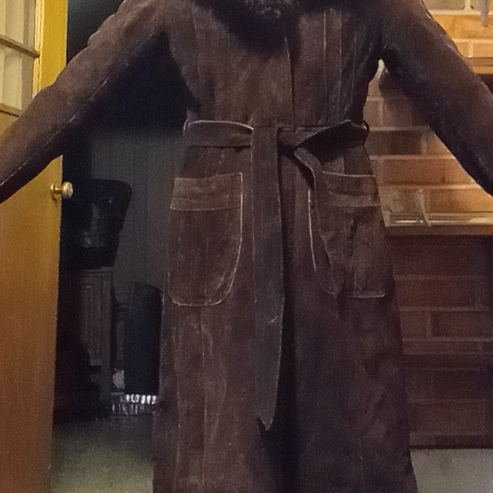 Brown Faux Fur Long Coat